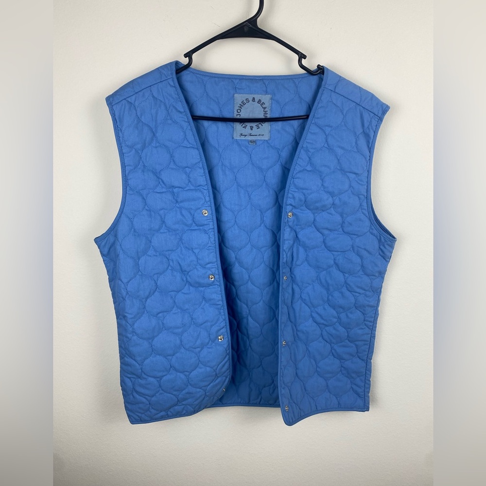 Kim Jones & Beanpole Quilted Bright Blue Vest Size Medium